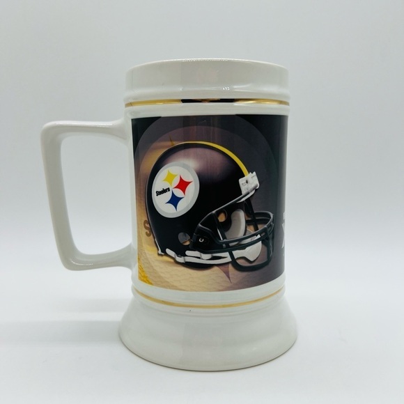 SUPER BOWL XLV STEELERS VS GREEN BAY PACKERS 2011 LARGE BEER MUG - Picture 4 of 12
